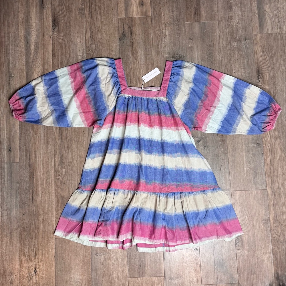 The Outerknown Miro Dress Striped pink and purple women’s small NWT